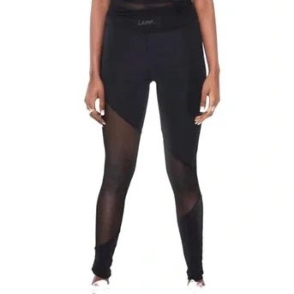 NWT LAPP black mesh high waisted legging sz large